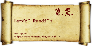 Merő Ramón névjegykártya